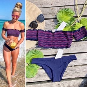 NWT L*SPACE Set! Adrianna Bikini Top & Sandy Classic Bottoms XS